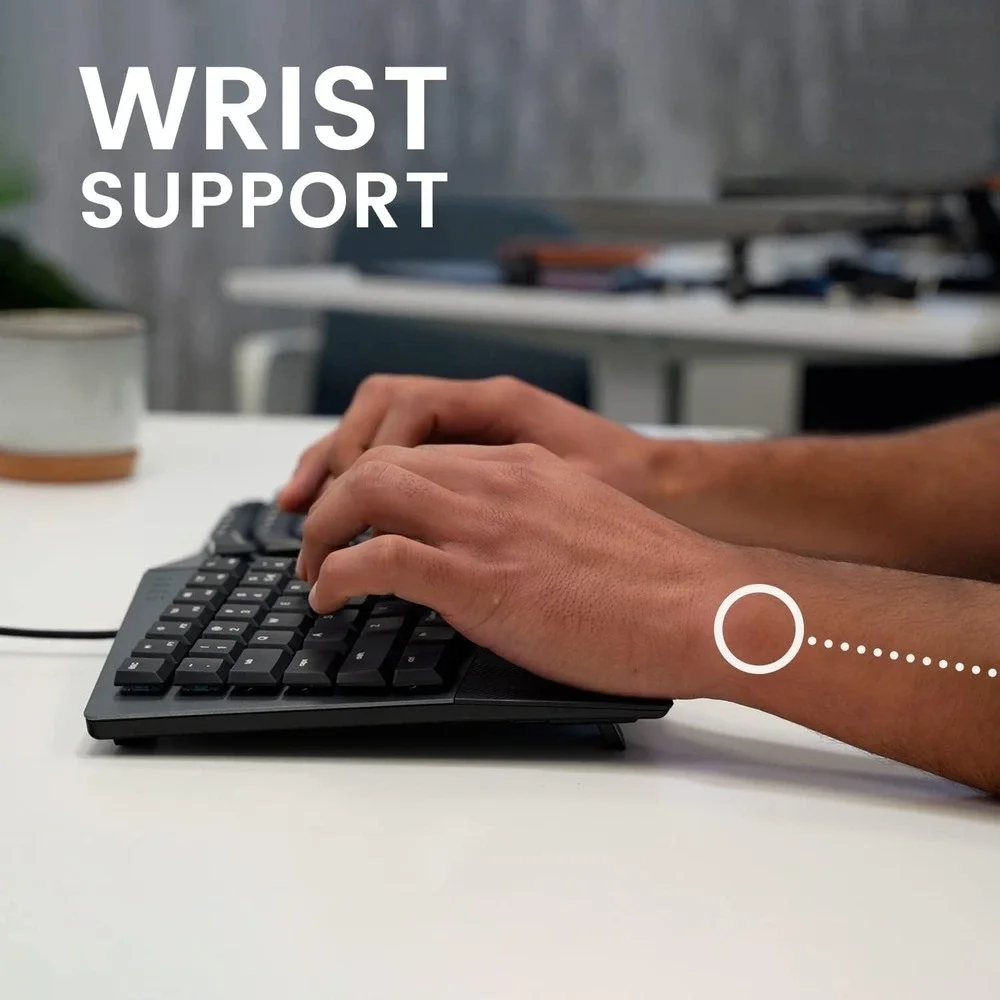 Perixx PERIBOARD-335 Wired Compact Ergonomic Mechanical Keyboard Brown Switch